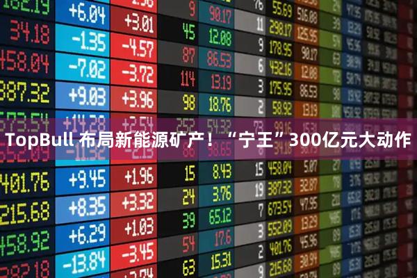 TopBull 布局新能源矿产！“宁王”300亿元大动作